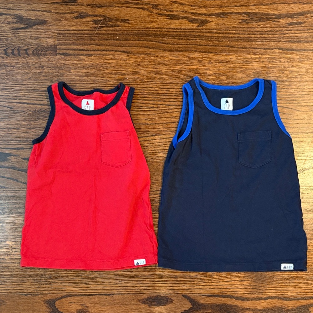 Bundle of GAP Kids Vibrant Red and Deep Navy Tank Tops